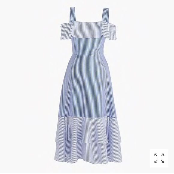 NWOT JCrew Striped Ruffle Silk Dress - Picture 3 of 8